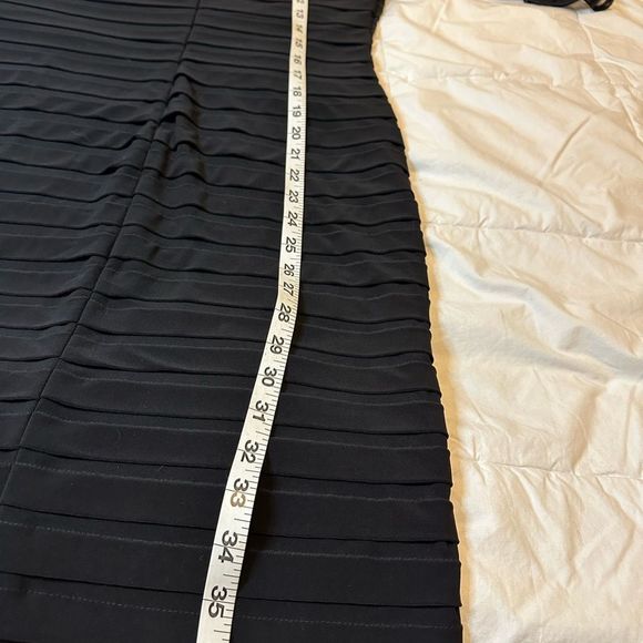 Adrianna Papell women's dress mini ruffles pleated 3/4 sleeve black mesh top - Picture 15 of 15